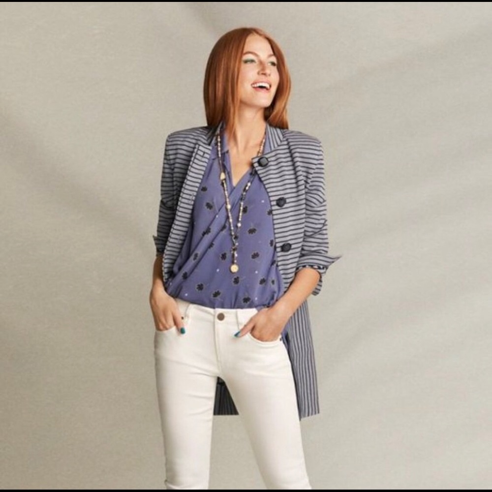 Cabi Crossover Blouse, size S, violet print, NWT